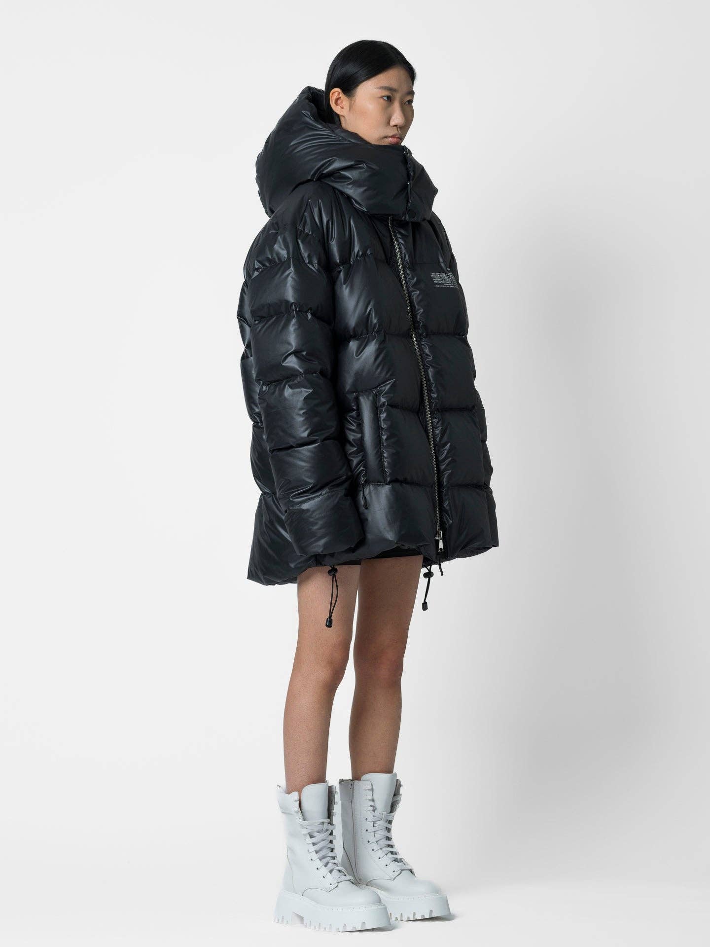 Bomber oversize con stampa text