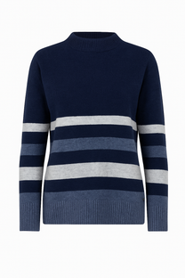 Maglia a righe in lana con collo alto