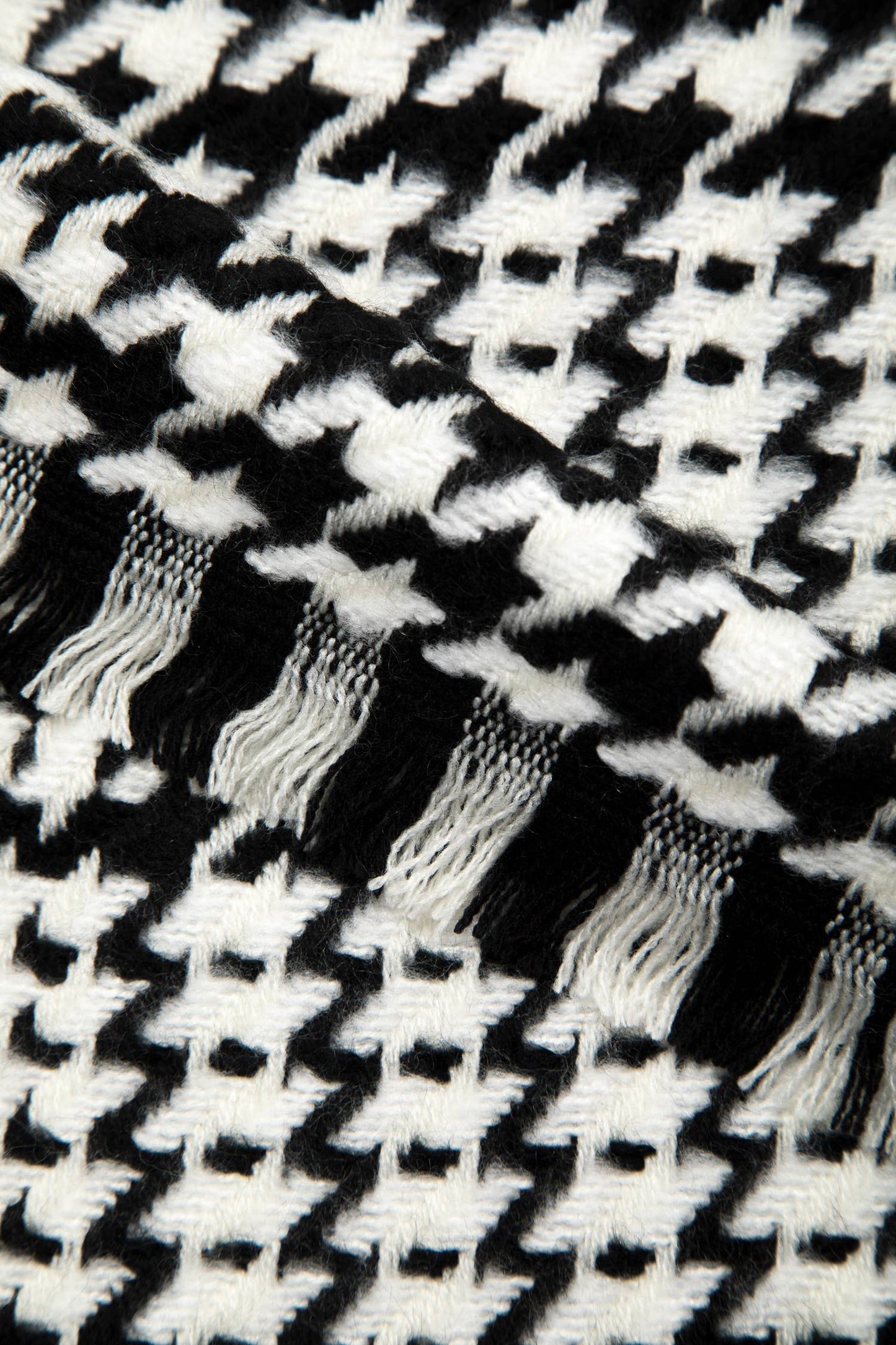 Sciarpa pied de poule con frange
