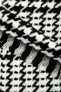 Sciarpa pied de poule con frange