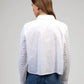 Camicia bianca in voile di cotone traforato