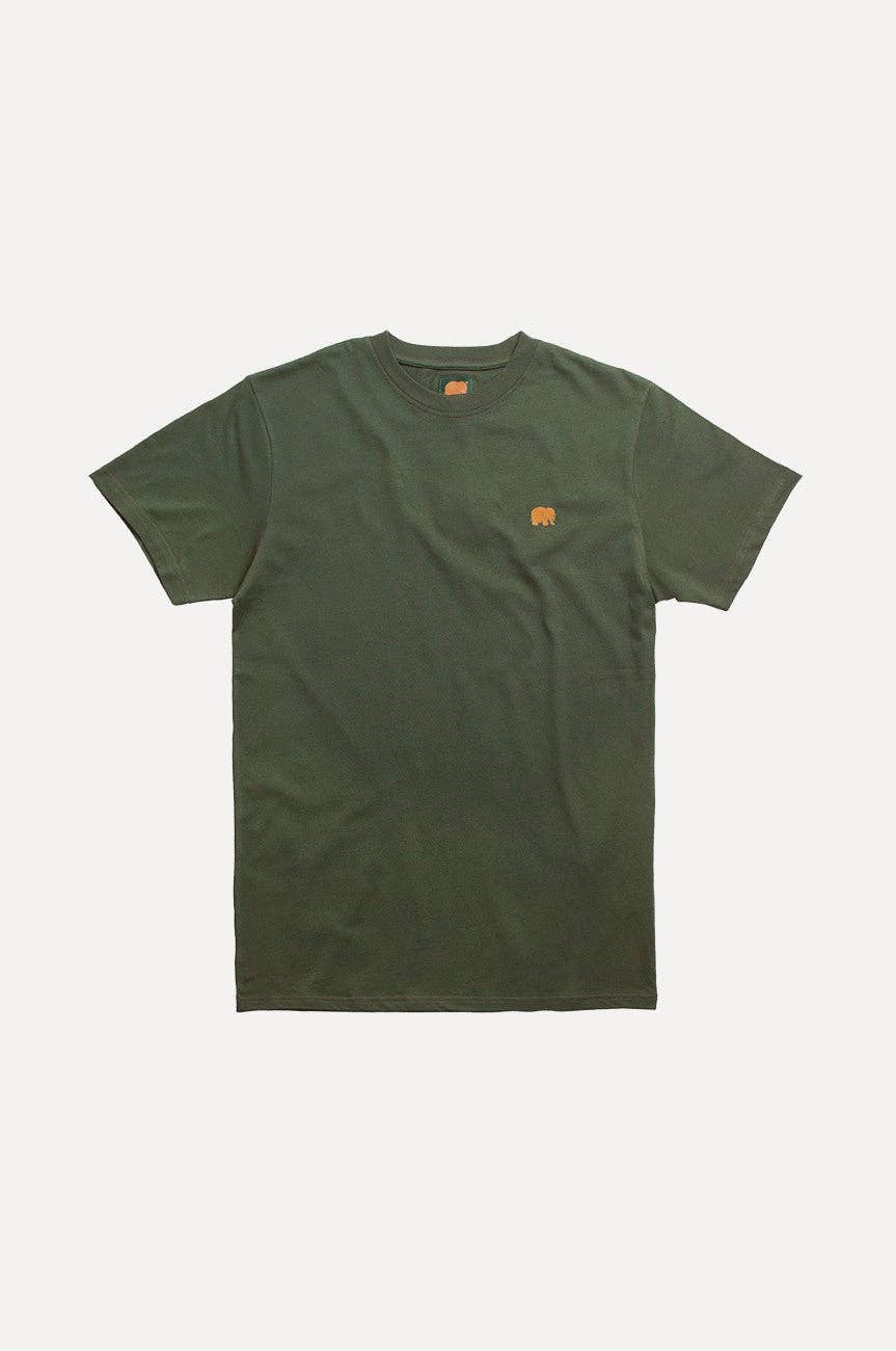 T-shirt essenziale in cotone biologico verde Kombu