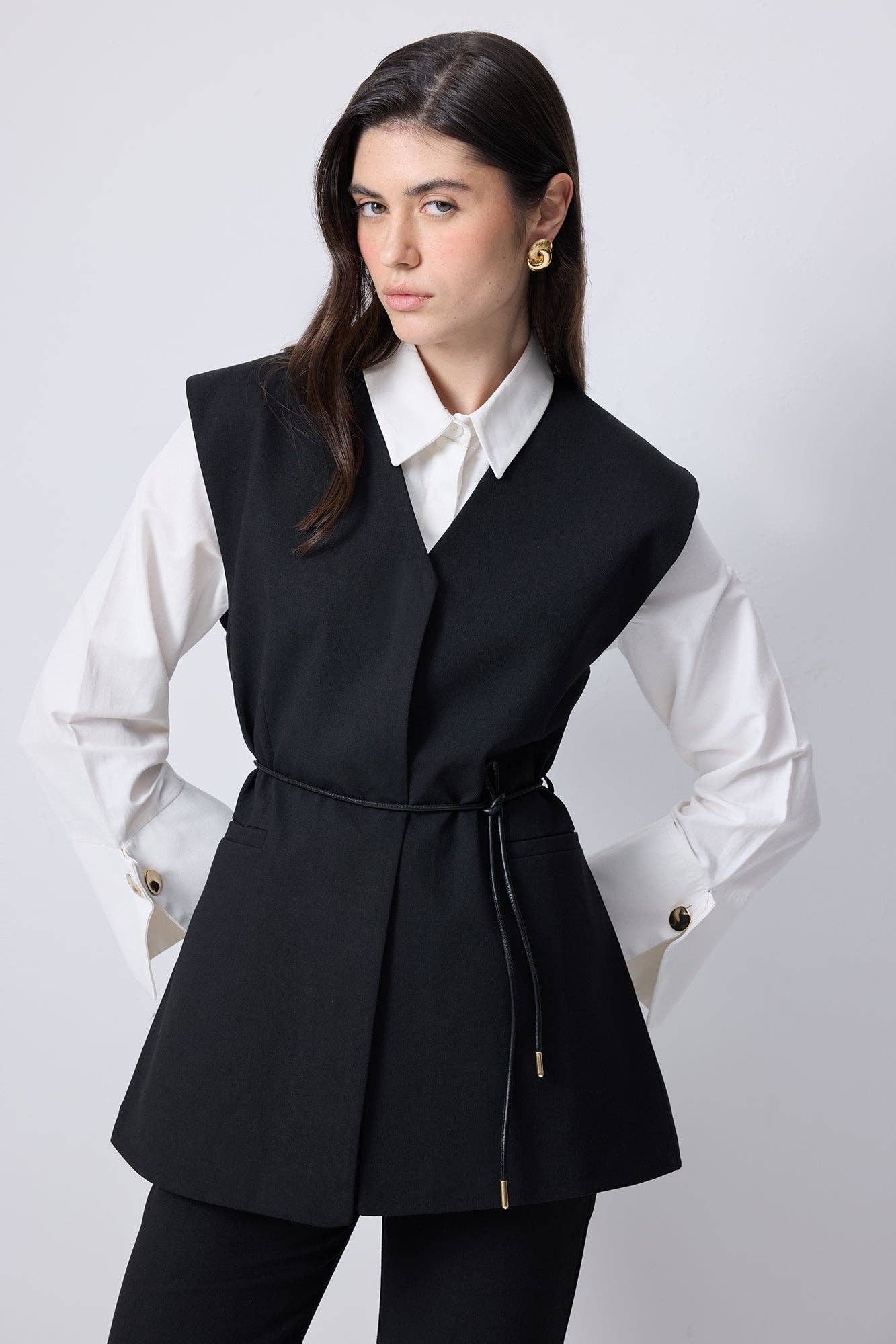 Completo in viscosa con gilet e pantaloni