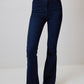 Jeans a zampa vita alta in denim stretch
