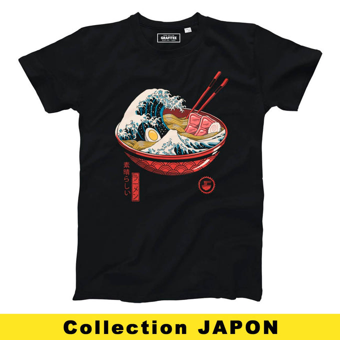 T-shirt Ramen Wave con grafica manga