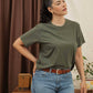 T-shirt boxy riciclata oliva