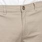 Pantaloni chino elasticizzati beige in cotone