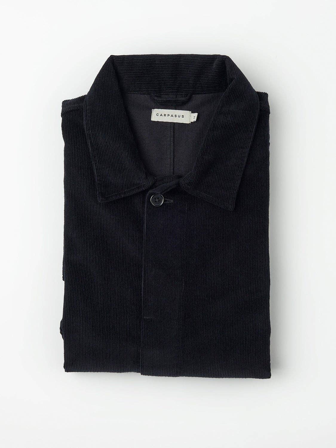 Overshirt classica in velluto a coste blu navy