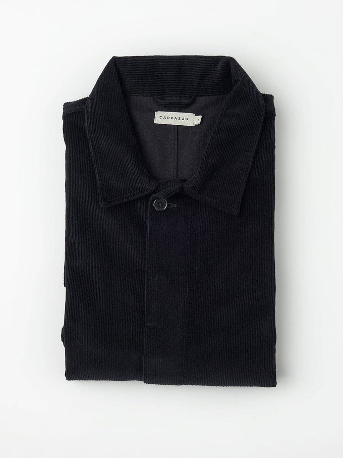 Overshirt classica in velluto a coste blu navy