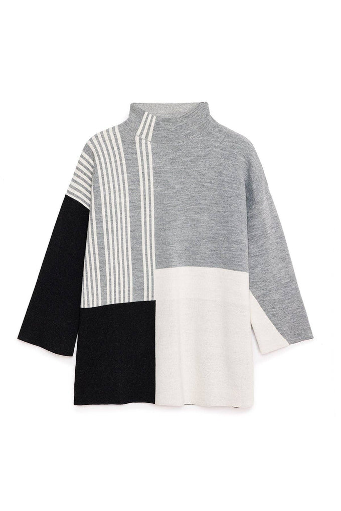 Tunica in maglia con fascia al collo