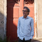 Camicia elegante azzurra a righe slim fit