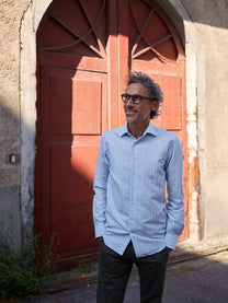 Camicia elegante a righe blu Evora slim fit
