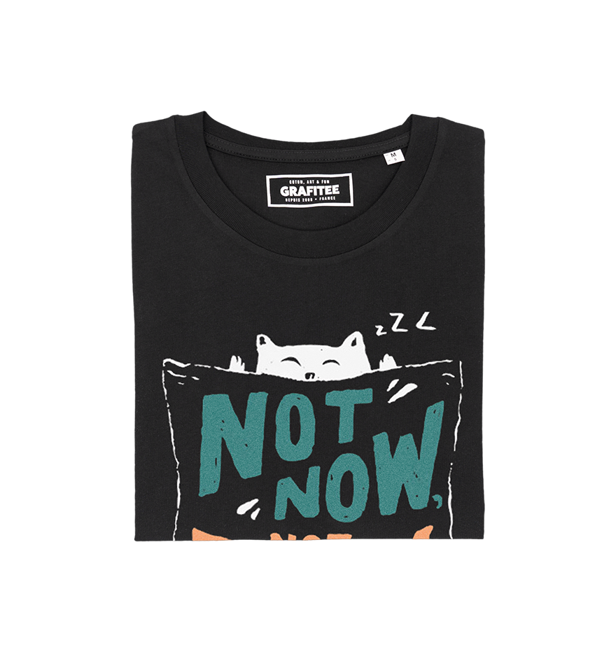 T-shirt unisex “Not Now Not Today” con stampa gatto