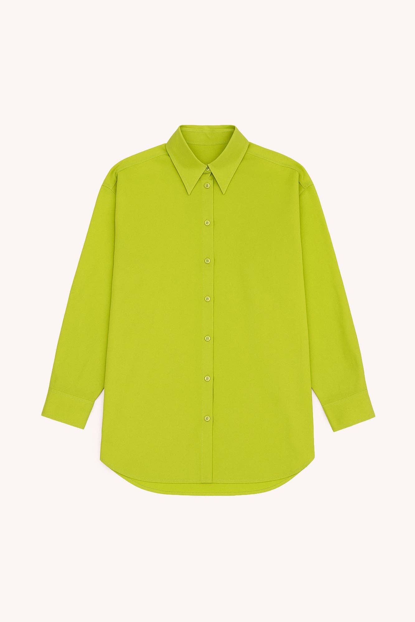 Camicia in popeline oversize verde lime