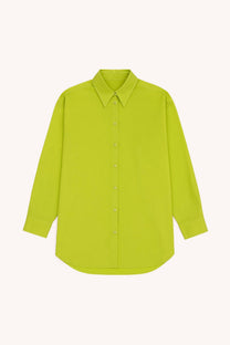 Camicia in popeline oversize verde lime