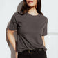 T-shirt boxy in canapa e cotone biologico grigio ardesia