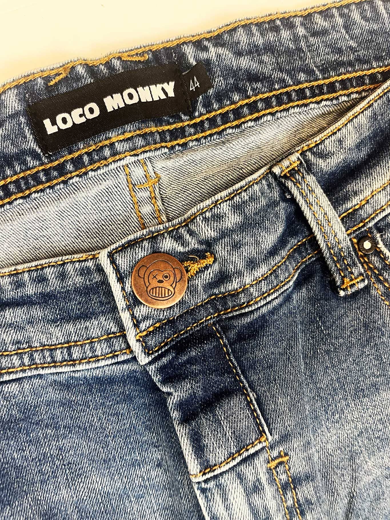 Jeans uomo Lemur Loco Monky lavaggio denim