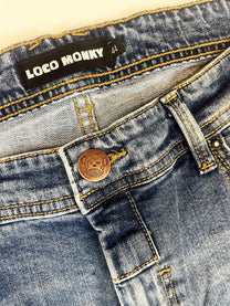 Jeans uomo Lemur Loco Monky lavaggio denim