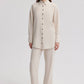 Camicia effetto lino oversize beige