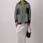 Camicia overshirt pied-de-poule con dettagli effetto pelle