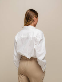 Camicia corta in cotone bianca