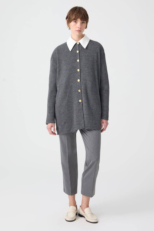 Cardigan lungo con bottoni dorati
