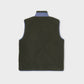Gilet sherpa unisex con zip kaki chiaro