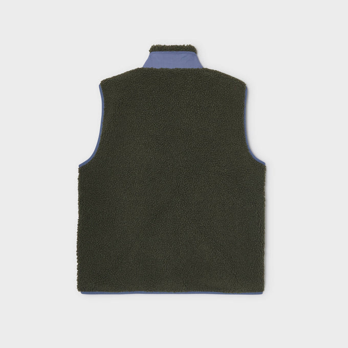 Gilet sherpa unisex con zip kaki chiaro