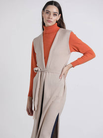 Gilet lungo con cintura
