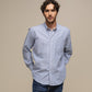 Camicia uomo a righe in cotone misto