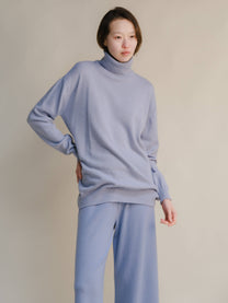Maglione dolcevita classico in misto cashmere