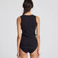 Top a costine in cotone biologico Alberte nero