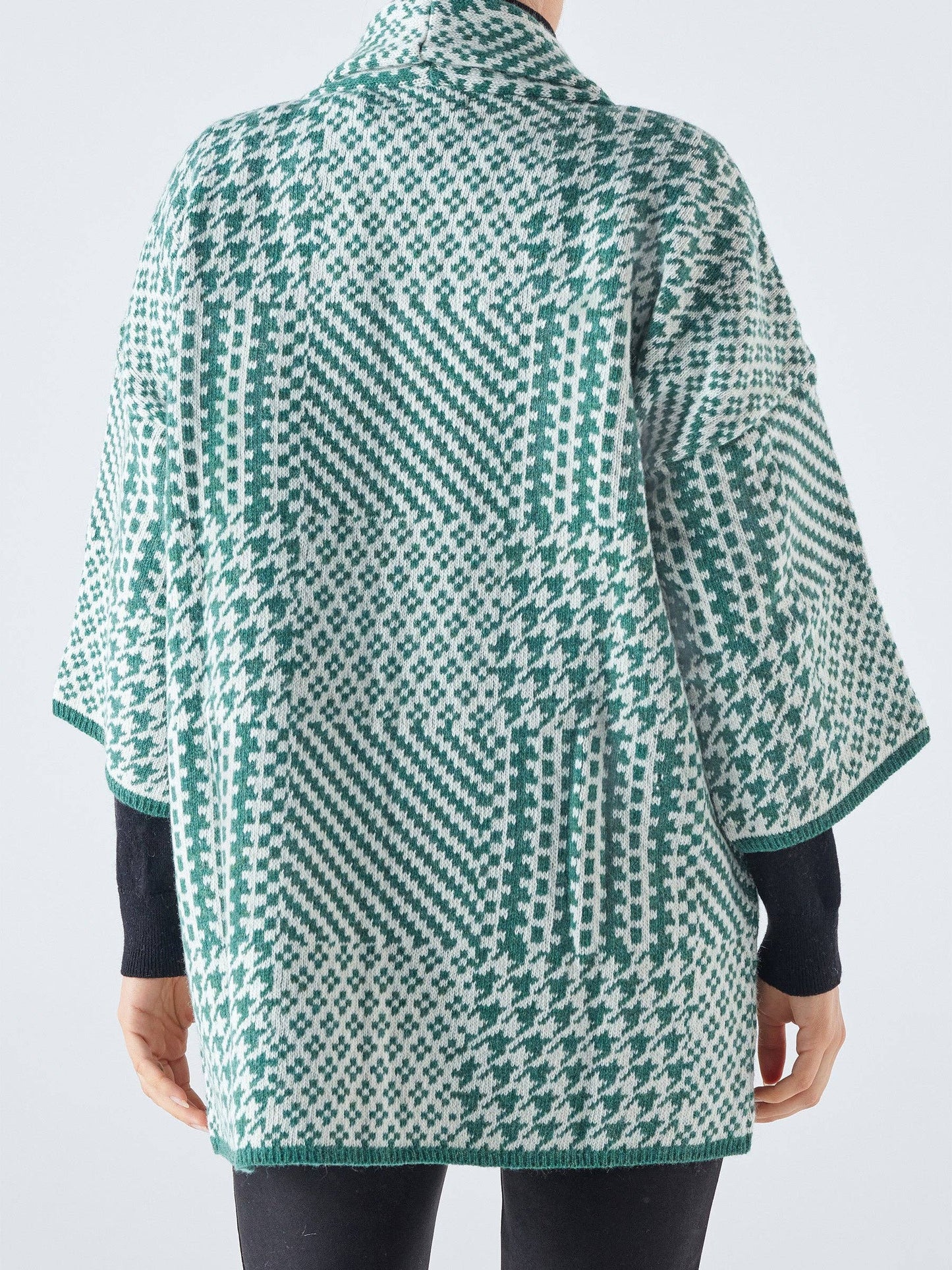 Giacca cardigan in maglia jacquard con tasche
