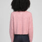 Cardigan Letiana rosa in maglia calda