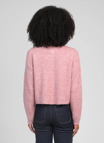 Cardigan Letiana rosa in maglia calda