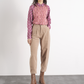 Blusa a stampa geometrica rosa e viola