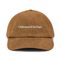 Cappello dad hat in velluto a coste con ricamo