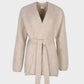 Cardigan Gilet Louna Beige Oversize con Cintura