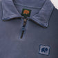 Felpa Sauce con mezza zip tinta a pigmenti blu navy sbiadito