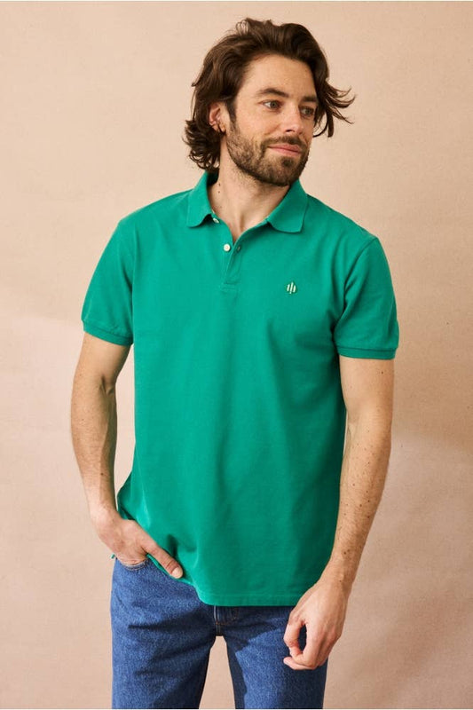 Polo Gaston verde elettrico in cotone biologico