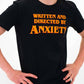 T-shirt nera con stampa tipografica “Anxiety”