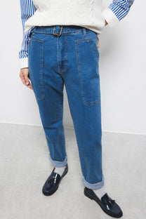 Jeans in denim con cintura