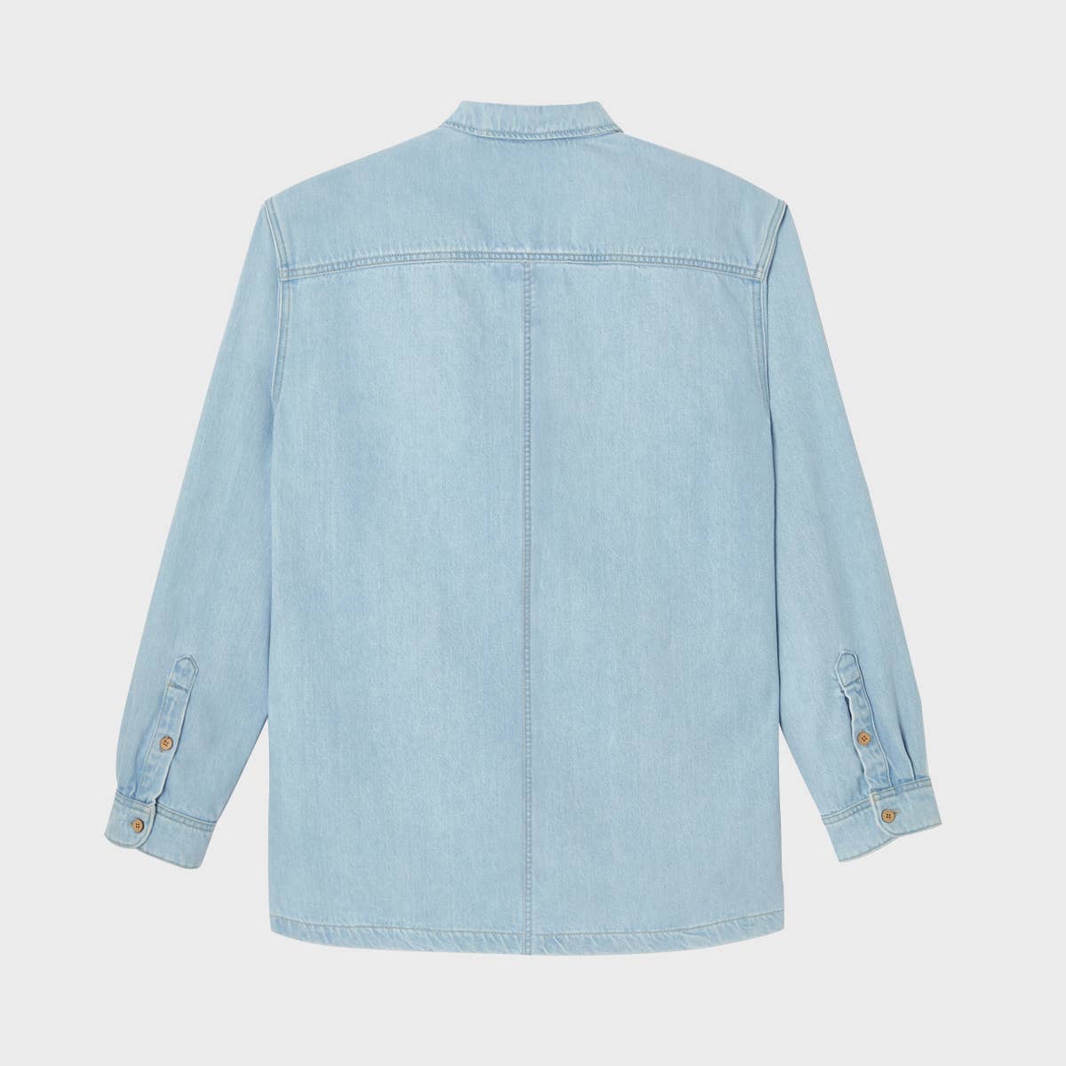 Overshirt in denim sbiancato azzurro chiaro