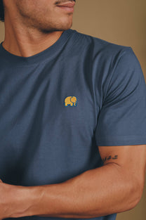 T-shirt essenziale in cotone biologico blu