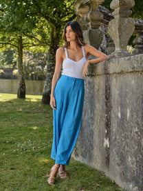 Pantaloni a righe a vita alta