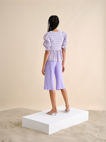 Bermuda culotte in misto lino