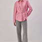 Camicia in popeline con accessori in metallo