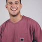 T-shirt Garza tinta a pigmento Rosso Garnacha