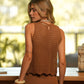 Top traforato in maglia crochet