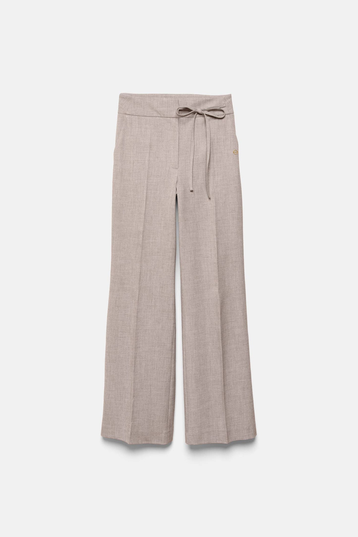 Pantaloni dritti con laccio in vita